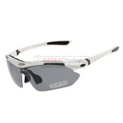 [Produk D] ROCKBROS Kacamata Sepeda Polarized dengan 5 Lensa Myopia Original 0089 - WHITE / PUTIH